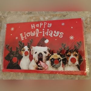❤️Dog Christmas Card Reindeer Puppies